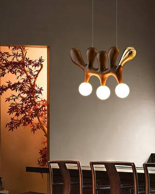 Rhythm Sculptural Wood Chandelier