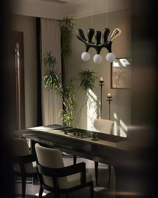 Rhythm Sculptural Wood Chandelier