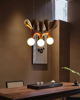 Rhythm Sculptural Wood Chandelier