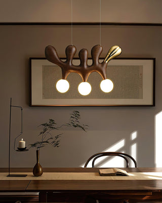 Rhythm Sculptural Wood Chandelier