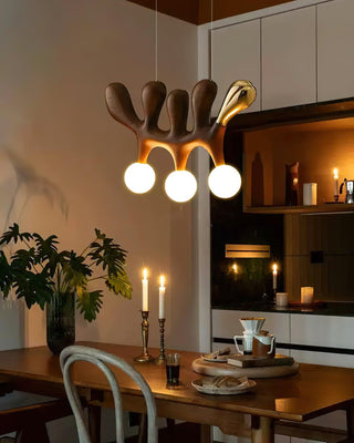 Rhythm Sculptural Wood Chandelier