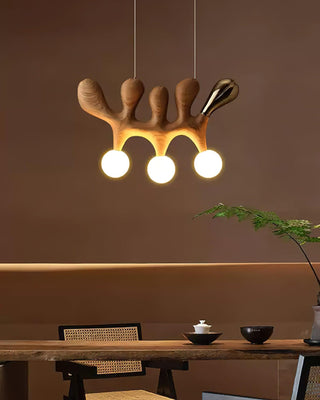 Rhythm Sculptural Wood Chandelier