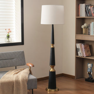 Vera Black & Brass Tiered Floor Lamp