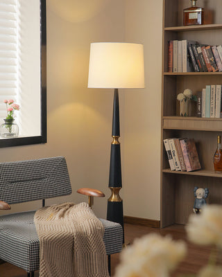 Vera Black & Brass Tiered Floor Lamp