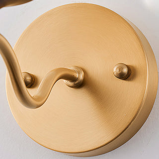 Eryn Brass Wood Fabric Wall Light