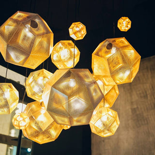 Kaelin Perforated Gold Pendant Light