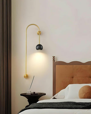 Evelyn Minimalist Brass Arc Wall Light