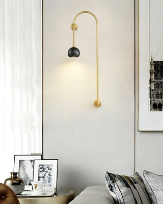 Evelyn Minimalist Brass Arc Wall Light