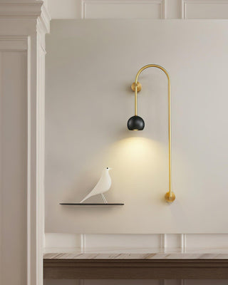Evelyn Minimalist Brass Arc Wall Light