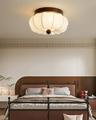 Fabric Vintage Wood Fabric Ceiling Light