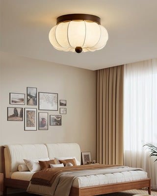 Fabric Vintage Wood Fabric Ceiling Light
