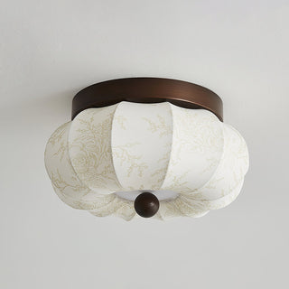 Fabric Vintage Wood Fabric Ceiling Light