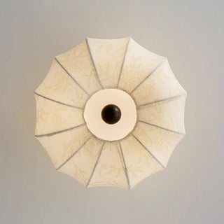Fabric Vintage Wood Fabric Ceiling Light
