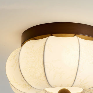 Fabric Vintage Wood Fabric Ceiling Light