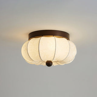 Fabric Vintage Wood Fabric Ceiling Light