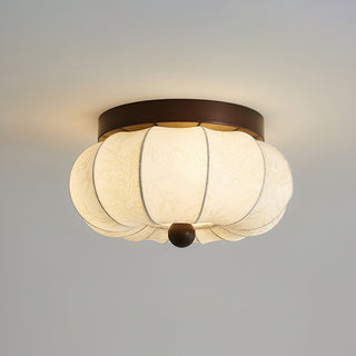Fabric Vintage Wood Fabric Ceiling Light