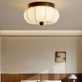 Fabric Vintage Wood Fabric Ceiling Light
