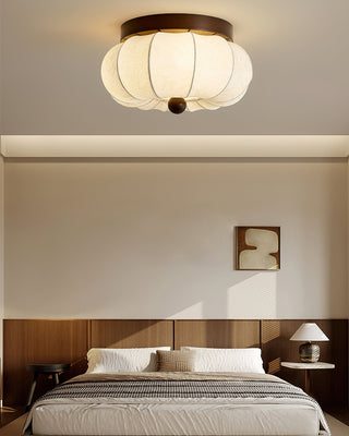 Fabric Vintage Wood Fabric Ceiling Light