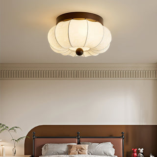 Fabric Vintage Wood Fabric Ceiling Light