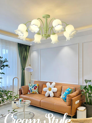Fantasy Lily Floral Glass Chandelier