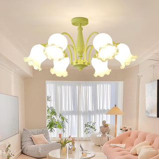 Fantasy Lily Floral Glass Chandelier