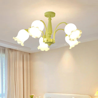Fantasy Lily Floral Glass Chandelier