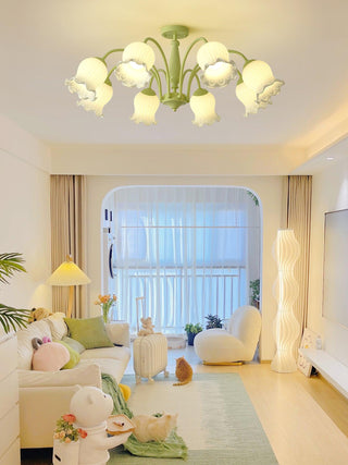 Fantasy Lily Floral Glass Chandelier