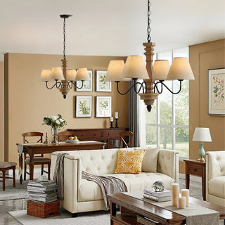 Nolven Classic Wood Metal Chandelier