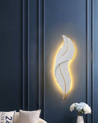 Feather Natural Resin Wall Light