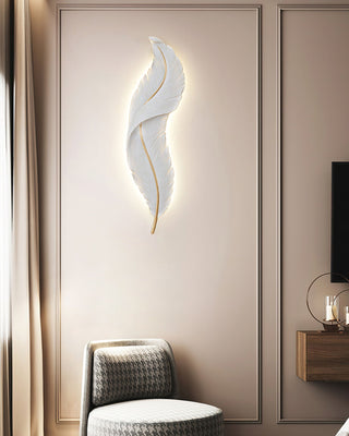 Feather Natural Resin Wall Light