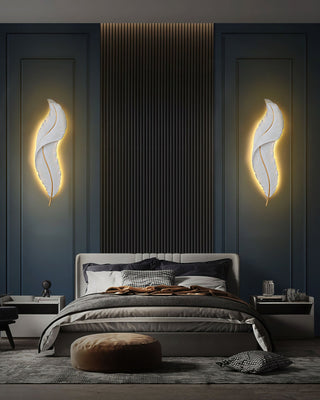 Feather Natural Resin Wall Light