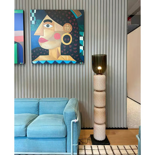 Zora Textured Stacked Floor Lamp
