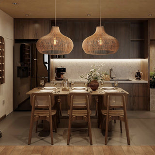 Fijia Oriental Rattan Pendant Light