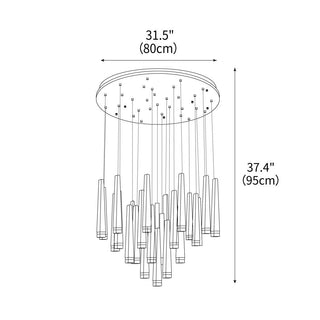 Embers Contemporary Wood Chandelier