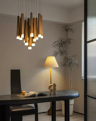 Embers Contemporary Wood Chandelier