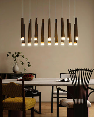 Embers Contemporary Wood Chandelier
