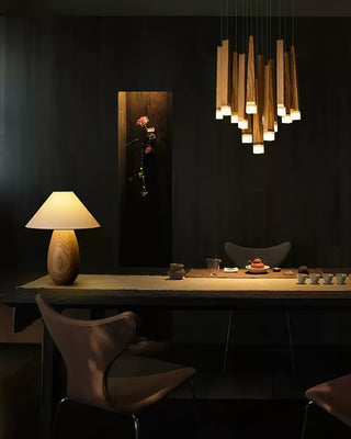 Embers Contemporary Wood Chandelier