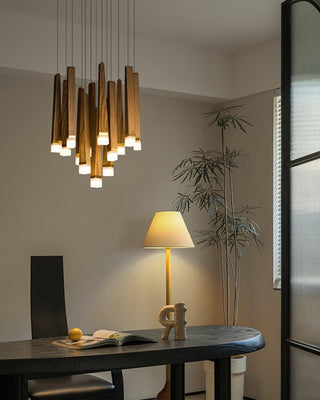 Embers Contemporary Wood Chandelier