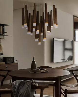 Embers Contemporary Wood Chandelier