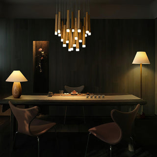 Embers Contemporary Wood Chandelier