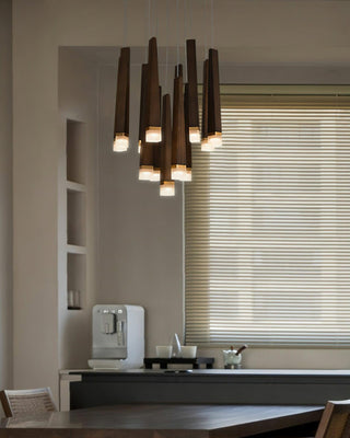 Embers Contemporary Wood Chandelier