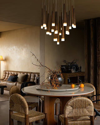 Embers Contemporary Wood Chandelier