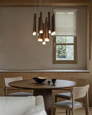 Embers Contemporary Wood Chandelier