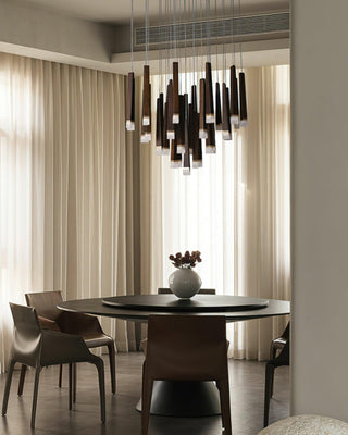 Embers Contemporary Wood Chandelier