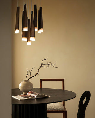 Embers Contemporary Wood Chandelier
