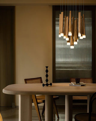 Embers Contemporary Wood Chandelier