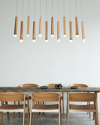 Embers Contemporary Wood Chandelier