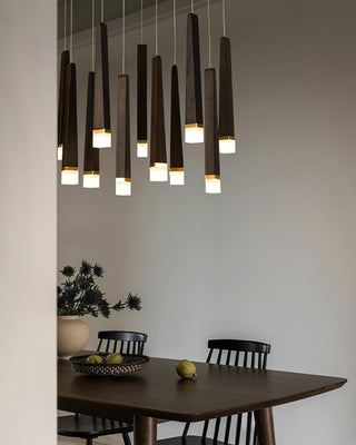 Embers Contemporary Wood Chandelier