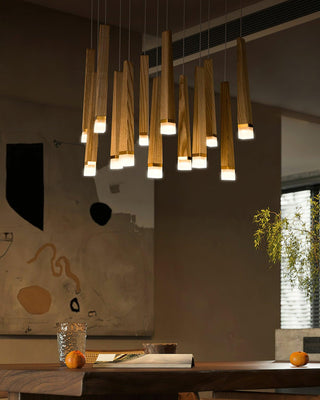 Embers Contemporary Wood Chandelier