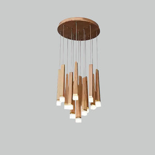 Embers Contemporary Wood Chandelier
